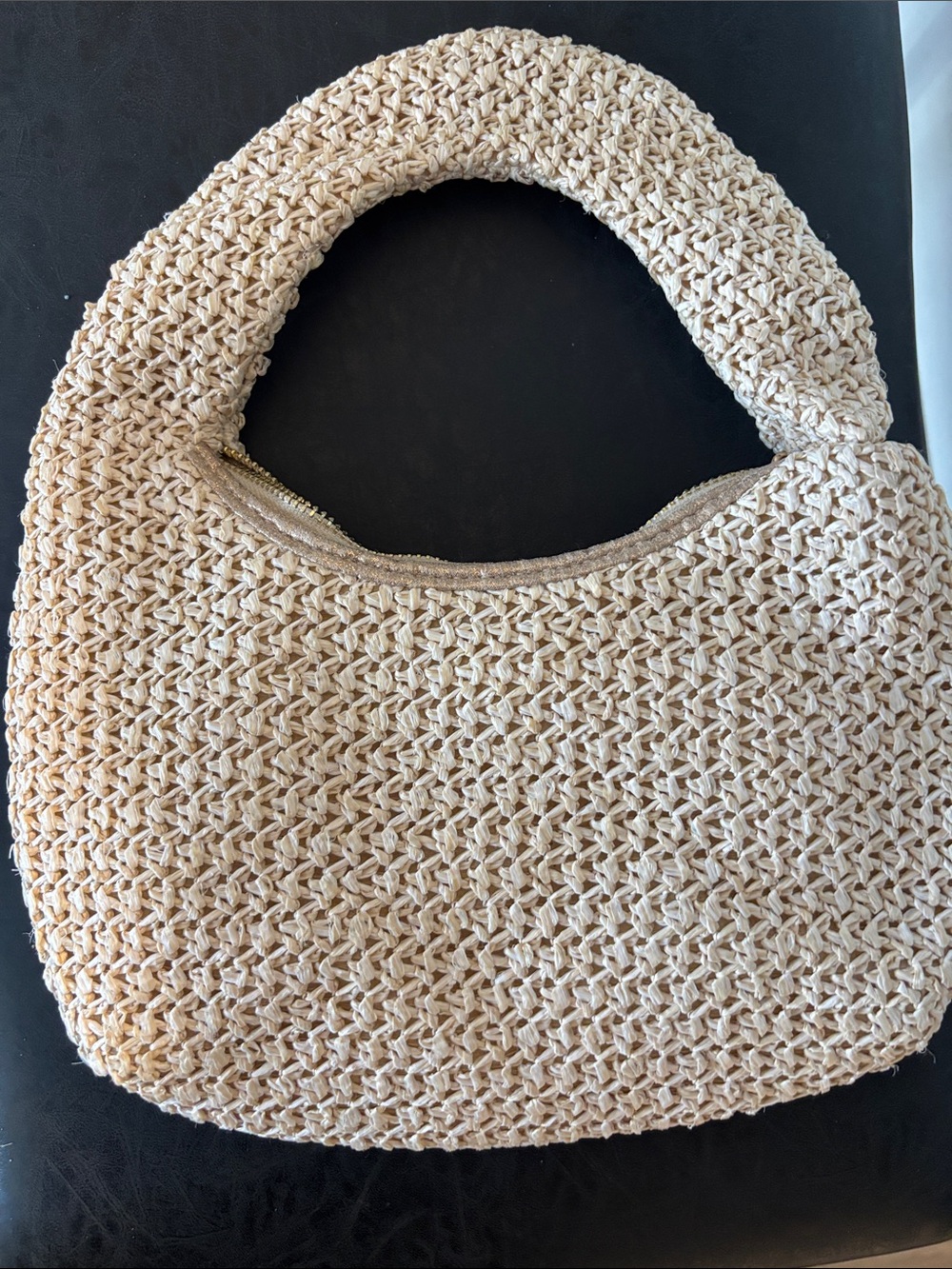 Woven Mini Shoulder Bag in Natural Beige